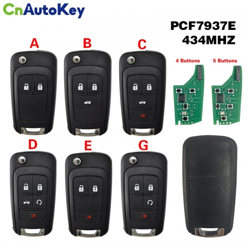 CN014058 2/3/4/5 BTN 434MHZ ID46 Chip Remote Car Key For Chevrolet Malibu Cruze Aveo Spark Sail Opel/Vauxhall