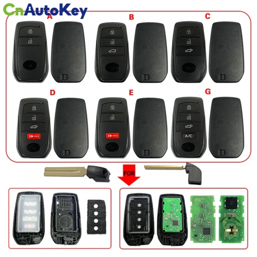 CS007170 3/4/5/6 Button Smart car keyFor Toyota Replacement Upgraded Remote Car Key shell