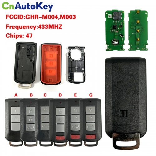 CN011042 For After Market Remote Key Mitsubishi 2/2+1/3/3+1 Button 433MHZ ID47 FCC: GHR-M004,M003