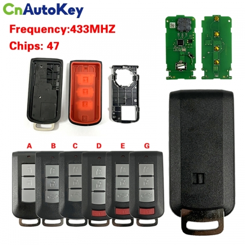 CN011026 for Mitsubishi Mirage 2013 2014 2015 2016 2017 2018 2019 Mirage G4 2016-2020 Remote Key Fob OUC003M ID47 Chip 315MHz FSK