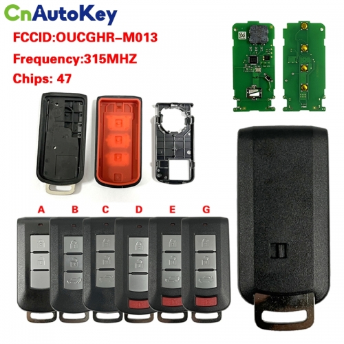 CN011034 2018-2022 Mitsubishi Eclipse Cross / 2-4 Button Smart Key / PN: 8637B639 / OUCGHR-M013 315MHZ 47 Chip