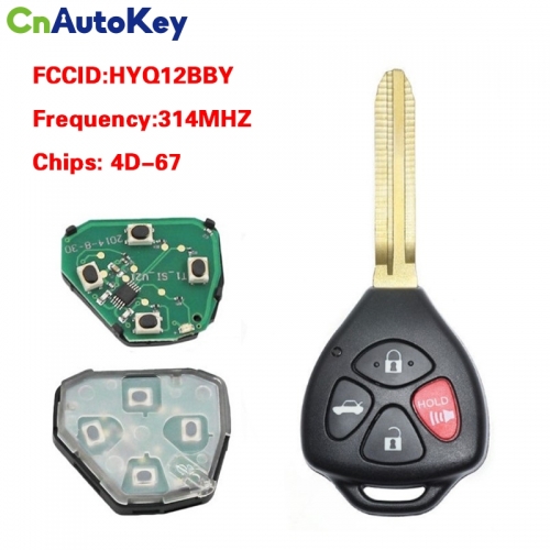 CN007009 Toyota Camry 4 button Remote Key(USA) 314.4MHz,4D-67 Chip HYQ12BBY