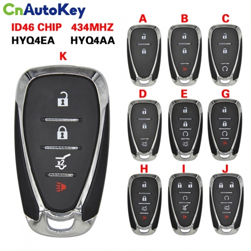 CN014108 Car Remote Control Key For Chevrolet Camaro Equinox Cruze Malibu Spark HYQ4EA HYQ4AA ID46 PCF7952 434MHZ