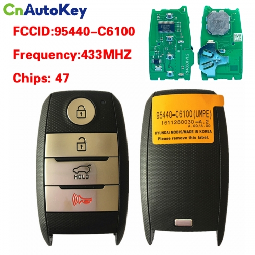 CN051047 Genuine KIA Sorento Genuine Smart Key Remote 2017 4 Buttons 433MHz 95440-C6100