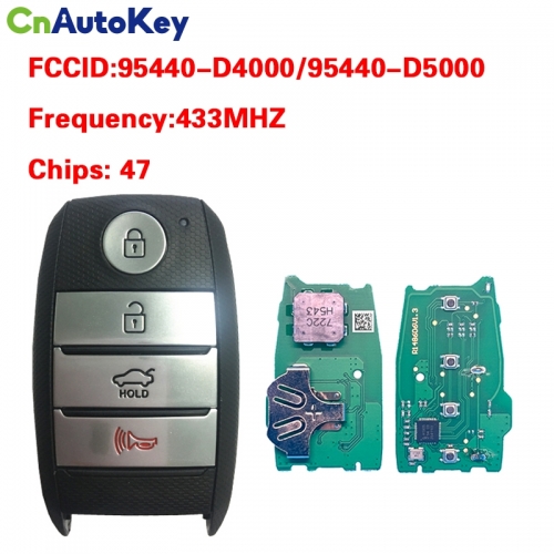 CN051114 For KIA Optima 2016-2020 Genuine Smart Key Remote 4 Button 433MHz HITAG 3 Transponder 95440-D4000 95440-D5000