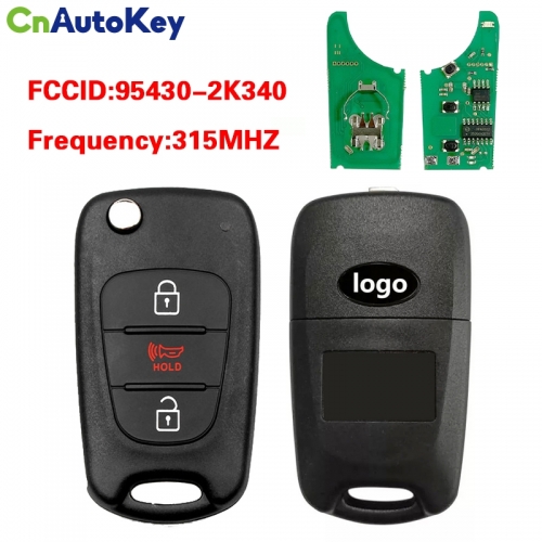 CN020535 2010-2013 Kia Soul/3-Button Flip Key/PN:95430-2K340/NYOSEKSAMПATX (AM F/L) (AFTERMARKET)