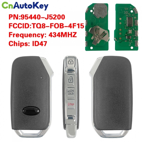 CN051154 95440-J5200 Smart Remote Key 4 Button 434MHz ID47 Chip for KIA Stinger 2018 2019+ FCCID: TQ8-FOB-4F15