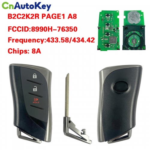CN052066 Applicable to the 2019 Lexus UX200, UX200H, and UX250 models. Smart card model: 8990H-76350, B2C2K2R.