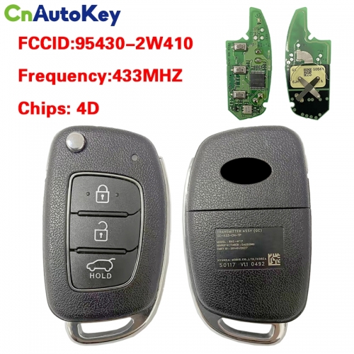 CN020537 Hyundai Santa Fe 2014-2018 Flip Remote, 3Buttons 95430-2W410 433MHz, 4D chip RKE-4F17