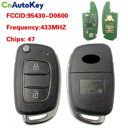 CN020538 Hyundai Reina 2019 Genuine Flip Remote 2 Button 433MHz 47chip 95430-D0600