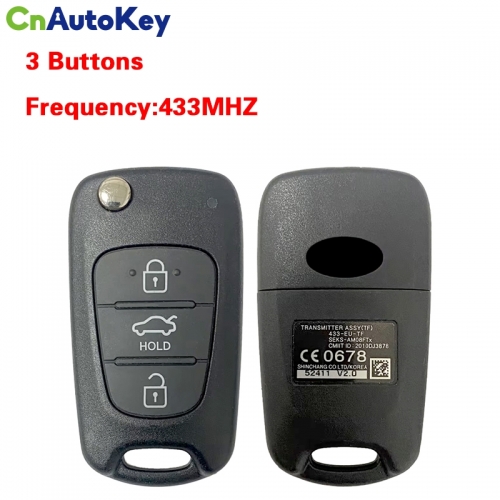 CN051380 Kia Cerato 2010+ Genuine Flip Remote 3 Buttons SEKS-AMO8FTx 433.92Mhz