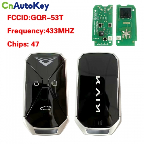 CN107001 Original 3 button smart key for kaiyi SMART KEY 47 CHIP 433mhz