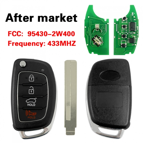 CN020118 Oem 2017 Hyundai Santa Fe Flip Key Keyless Remote Fob TQ8-RKE-4F31 95430-2W400 433MZ 4D60 80BIT