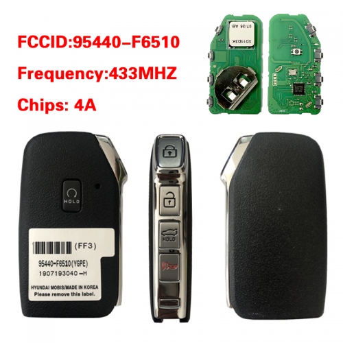 CN051098 For KIA K7 2018 Genuine Smart Remote Key 4 Buttons 433MHz 95440-F6510