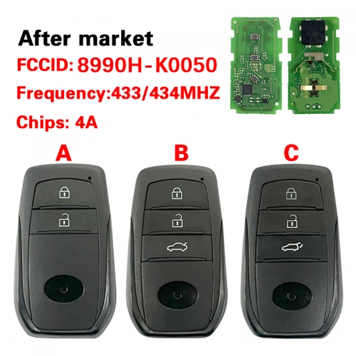 CN007364 Genuine Toyota Yaris 2023+ Smart Key, 2Buttons 8990H-K0050 433MHz, B3H2K2R