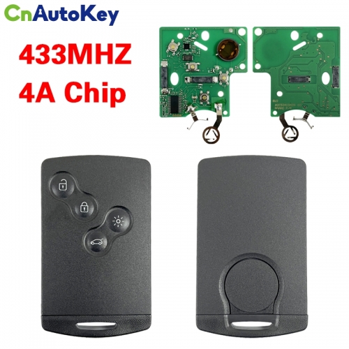 CN010026 285971998R Keyless Smart Key PCF7953M 4A Chip 433 MHZ For 2009 2010 2011 2012 2013 2014 2015 2017 Renault Clio IV Captur