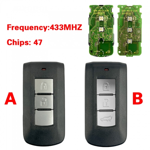 CN011041 Mitsubishi Xpander Eclipse Cross 2023-2025 Smart Key, 2Buttons 8637C988 433MHz, GHR-M014 - 434MHz 47 Chip