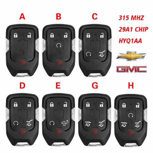 CN019034 For GMC Yukon XL Denali for Chevrolet Suburban Tahoe 2015-2019 Remote Key 29A1 Chip 315mhz Fob FCC ID HYQ1AA 13508280 13580804 13508278