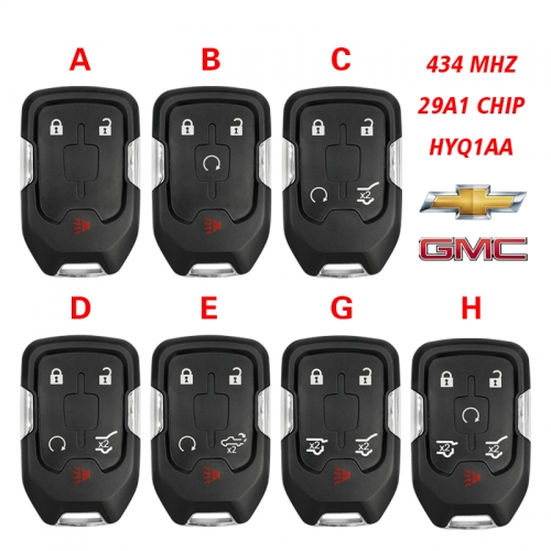 CN019035 For Chevrolet Tahoe Suburban Silverado 2015-2019 Smart Car Key 29A1 Chip 434MHZ YQ1AA HYQ1AA 13508278 13529633 13508282 13580806