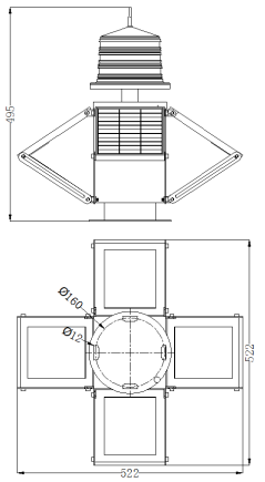 LED Solar Powered 6-10NM Marine Lanterns