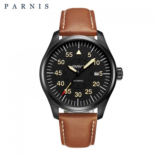 Parnis Sapphire Crystal Miyota Automatic Movement Men Aviator's Watch Waterproof