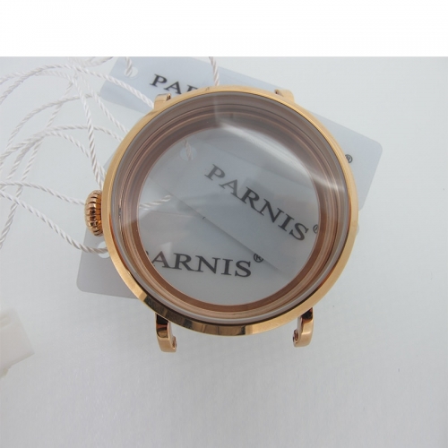 46mm Rose Gold Polished Stainless Steel Watch Case fit 6498 6497 Movement,Watch Part Case with Mineral Crystal Glass