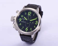 Silver Case,Black Dial, Green Mark