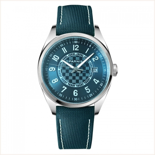 Parnis 40mm Cristal de zafiro 5 ATM Miyota Automático Hombres Niños Reloj piloto Caja de acero inoxidable