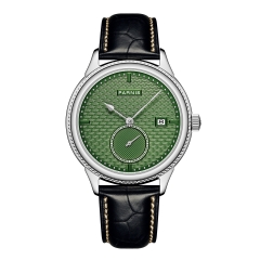 Green with Black Leather Band