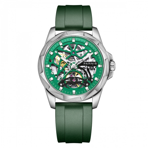 43mm Parnis 2022 Neue automatische mechanische Armbanduhr mit ausgehöhltem Zifferblatt von Seagull