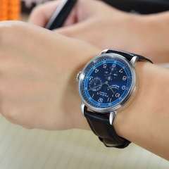 Silver Case Blue Dial