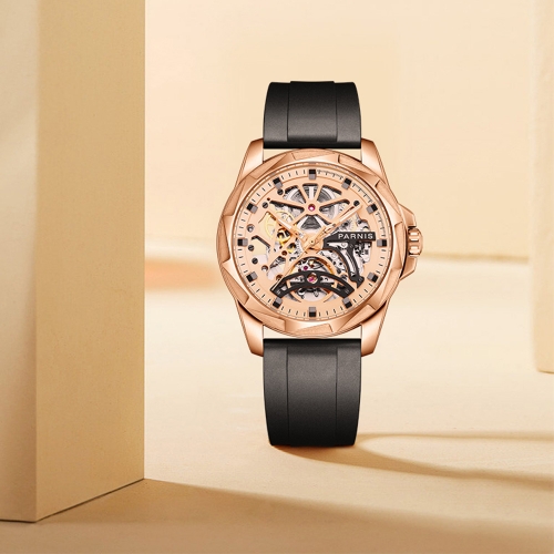 43mm Parnis Neue aushöhlen Zifferblatt Saphirglas Seagull automatische mechanische Armbanduhr