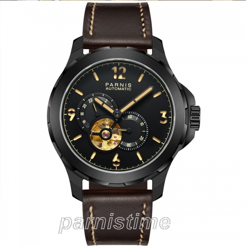 Reloj Parnis Sapphire Miyota con movimiento automático para hombre, resistente al agua, esfera de 24 horas