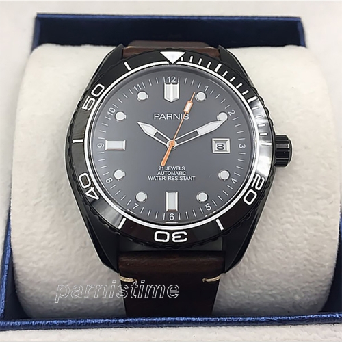 42mm Parnis Sapphire Miyota Relógio Masculino Automático Roating Bezel Luminoso Marcador