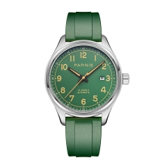 Green Dial ,Rubber Strap