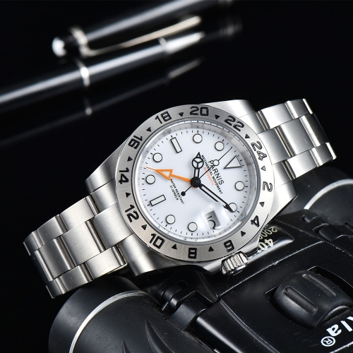 40mm Parnis Reloj de pulsera mecánico automático para hombre Reloj luminoso GMT