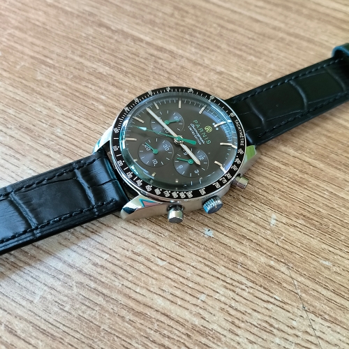 40mm Parnis Men Sport Chronograph Watch Quartz Movement Wristwatch