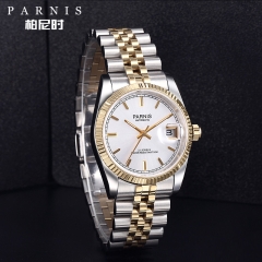 White Dial, Gold Bezel