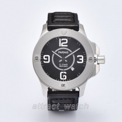 Stainless Case, Black Strap