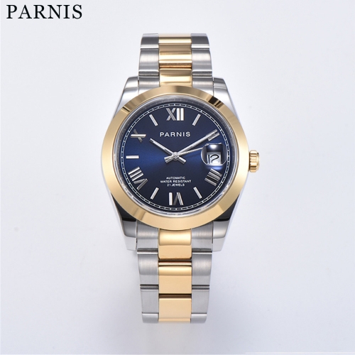 Parnis 39.5mm Relógios populares Miyota automático masculino com moldura suave