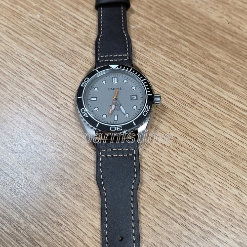 42mm Parnis 21 Juwelen Automatische Leuchtmarke Saphirglas Jungen Herrenuhr