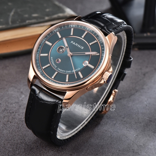 Parnis 42mm Blue Dial Rose Gold Stainless Steel Case Sapphire Crystal Automatic Men's Watch Parnis 42mm Blue Dial Rose Gold Stainless Steel Case Sapphire Crystal Automatic Men's Watch