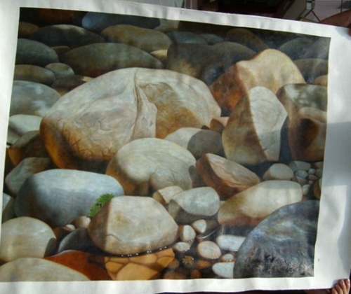 realistic stones painting
