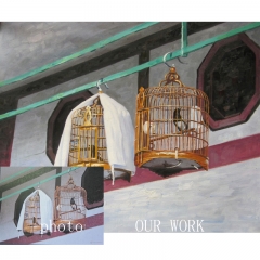 Pet bird painting ,pet bird art on canvas , Chinese pet bird painting ,realistic painting