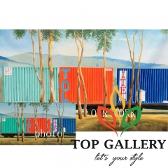 Container Train in Landscape, container train in landscape art
