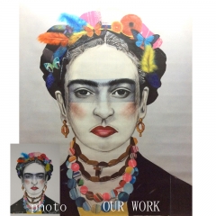 FRIDA KAHLO pop portrait, Pop Frida Kahlo, Cool Frida Kahlo portrait, Reproduction of Frida Kahlo fine arts