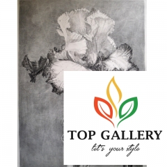 flower painting in charcoal style , charcoal painting