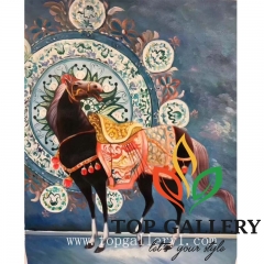 horse painting with folk pattern ,Chinese horse painting
