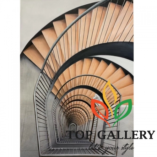 Spiral staircase painting, art drawing , modern painting , painting art , Chinese painting