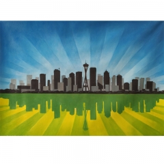 Chicago Skyline, Dafen village online , art drawing , modern painting , painting art ,custom painting